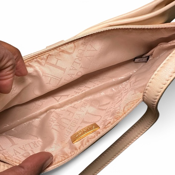 Furla Cream Bow Accent Clutch Handbag - Picture 3 of 4